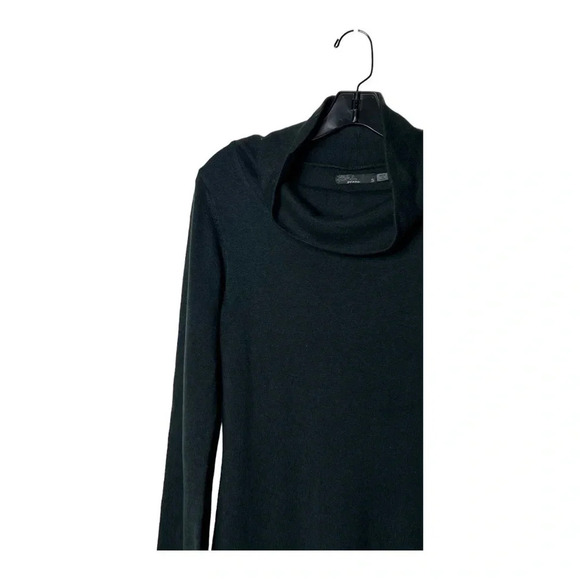 0389W. PRANA LONG SLEEVE COWL NECK KNEE LENGTH DRESS SIZE SMALL BLACK IN SOLID - Picture 3 of 9